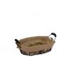 Cesta In Metallo Nero Con Juta Ovale Piccola
