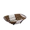 Cesta In Vimini Color Noce E Bianco Ovale Grande