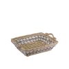Cesta In Vimini Sfoglia Bianco E Grigio Rettangolare