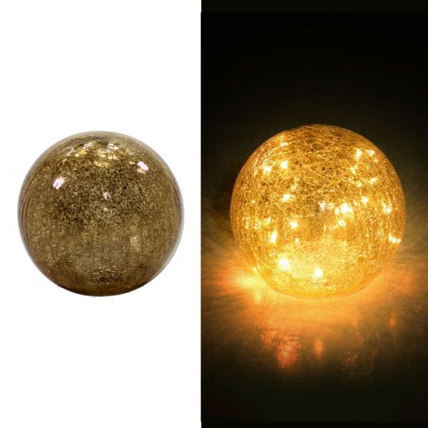 Lampada Sferica LED In Vetro Argento e Oro Piccola