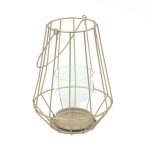 Portacandele In Metallo Color Platino Tondo Ad 1 Posto