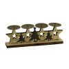 Portacandele In Legno Decorazione Stella 4 Posti