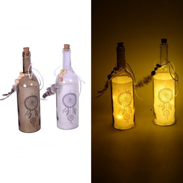 Decorazione Bottiglia In Vetro Con LED 2 Colorazioni