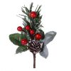 Pick Marrone E Verde Con Bacche Rosse Pigne E Foglie