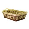 Cesta In Vimini Naturale E Marrone Rettangolare