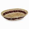 Cesta In Vimini Naturale Fascia Noce Bianco Ovale