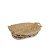 Cesta In Vimini Sbiancato Sfoglia Naturale Ovale Grande