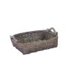 Cesta In Legno Grigio Ovale