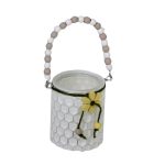 Portacandele In Vetro Con Fiore