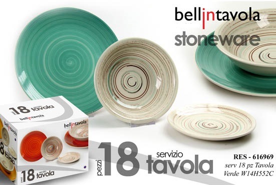 Denby Set 12 Pezzi Stoviglie Regency Green - Servizio Da Tavola In Gres Per 4 Persone, Fatto A Mano In Inghilterra