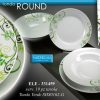 Set Piatti In Porcellana 19pz Decoro Verde