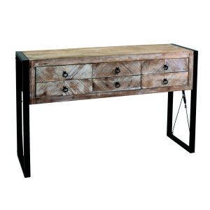 Consolle Rettangolare In Legno 6 Cassetti Linea Bilbao