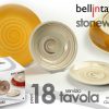 Set Piatti In Ceramica 18 pz Giallo Fantasia Righe