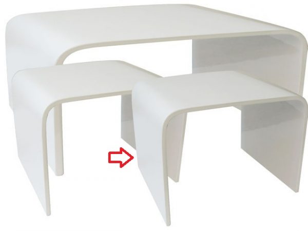 Tavolo Color Bianco Linea Glossy Piccolo