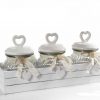 Set Tre Barattoli Da 550 ml Con Cassetta In Legno