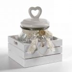 Barattolo In Vetro Con Cassetta In Legno 550 ml
