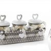 Set Tre Barattoli Da 550 ml Con Cestino
