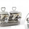 Set Due Barattoli Da 550 ml Con Cestino