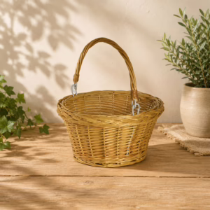 Cesta In Vimini Color Naturale Mafalda Con Manico