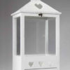 Lanterna Bianca In Legno Con Decorazione Cuore E Cassetto
