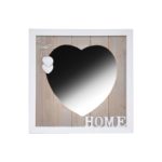 Specchio Forma Cuore Quadrato In Legno Con Decorazioni