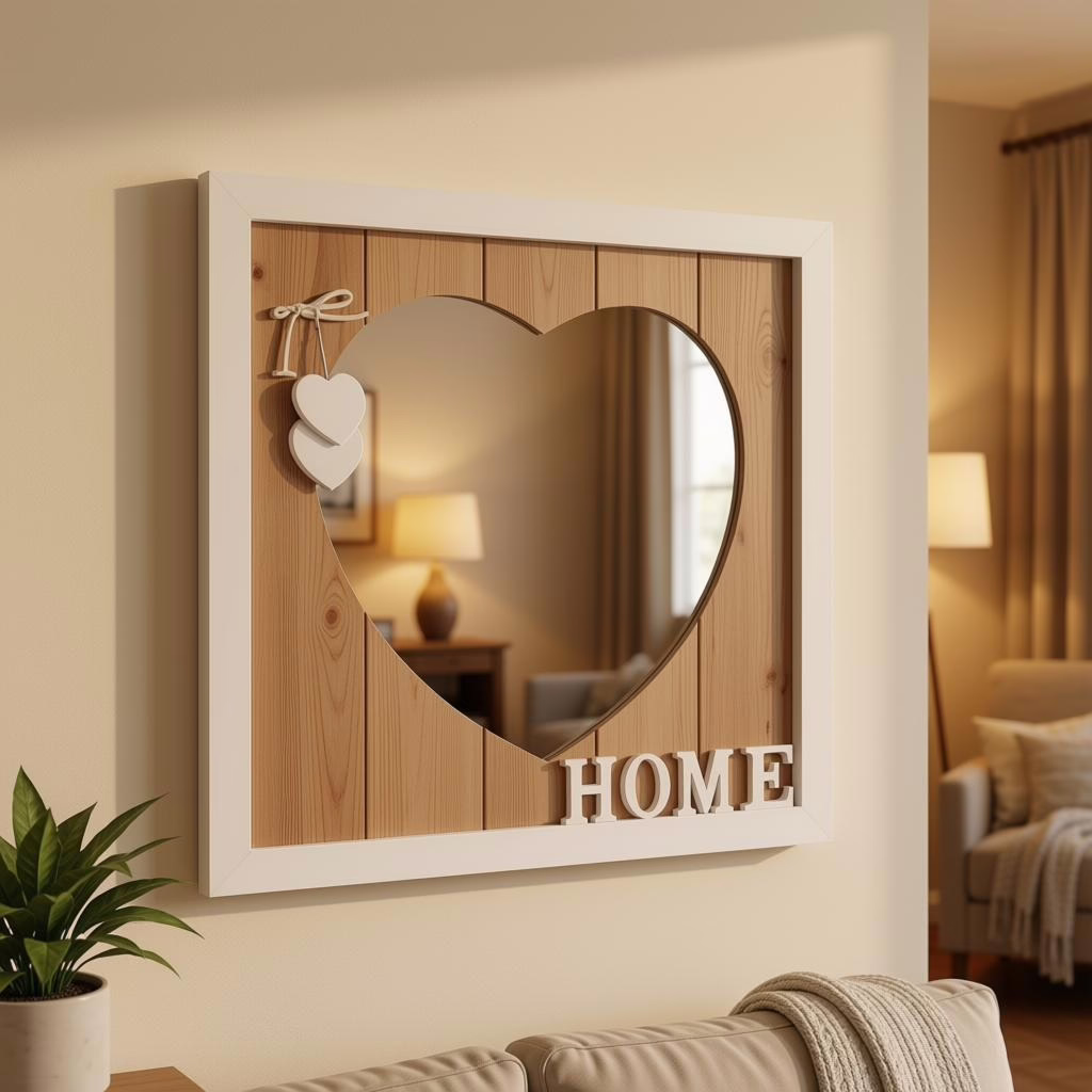 Specchio Decorativo Cuore "HOME"