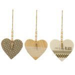 Portamemo In Legno Da Appendere Forma Cuore