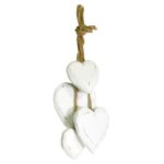 Decorazione In Legno Forma Cuore Bianca