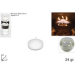 Set 5 Candele Bianche Galleggianti Rotonde