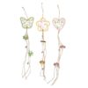Set 3 Campanelli In Legno Con Farfalle E Fiori