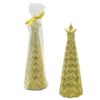 Candela Forma Albero Color Oro Stella Con Glitter