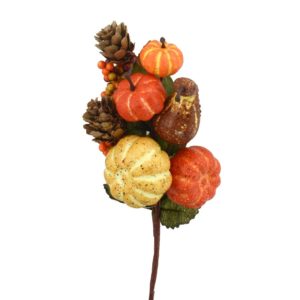 Ramo Decorativo Con Zucche Pigne E Bacche