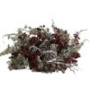 Decorazione Coroncina Innevata Con Pigne E Bacche Rosse