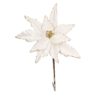 Fiore Stella Natale Bianco Ed Oro Con Clip E Glitter