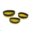 Cestina Ovale Bicolore In Tessuto Verde E Giallo