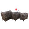 Cesta In Metallo Color Noce Con Ruote Rettangolare Media
