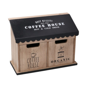 Portatutto In Legno Con 2 Cassetti Rettangolare Linea Coffee House