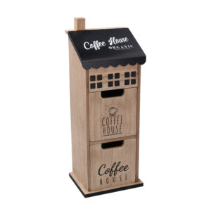 Portatutto In Legno Con 2 Cassetti Verticale Linea Coffee House