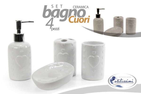 Set Per Bagno In Ceramica 4 Pezzi