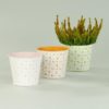 Set 3 Portavaso In Latta Con Decorazioni Colori Assortiti