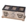 Set In Legno 3 Barattoli Vassoio Rettangolare