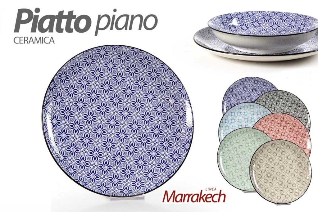 Saturnia, set 6 piatti piani coupe Roma in porcellana cm 27 2168200