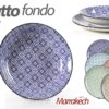 Set 6 Piatti Fondi In Ceramica Linea Marrakech