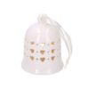 Set 4 Campanelli Bianchi Rotondi In Ceramica Con LED