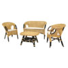 Set Salotto In Rattan Color Miele Linea Lucrezia