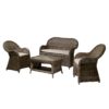 Salotto In Rattan Linea Roymer Color Grigio Con Cuscini