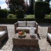 Salotto rattan manila grigio c/cuscini divano 2 posti