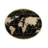 Orologio vetro mondo nero ovale