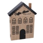 Portachiavi Casa Cancelletto 6 Posti In Metallo Nero E Legno