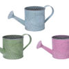 Set 3 Portavaso In Metallo Modello Annaffiatoio Vari Colori